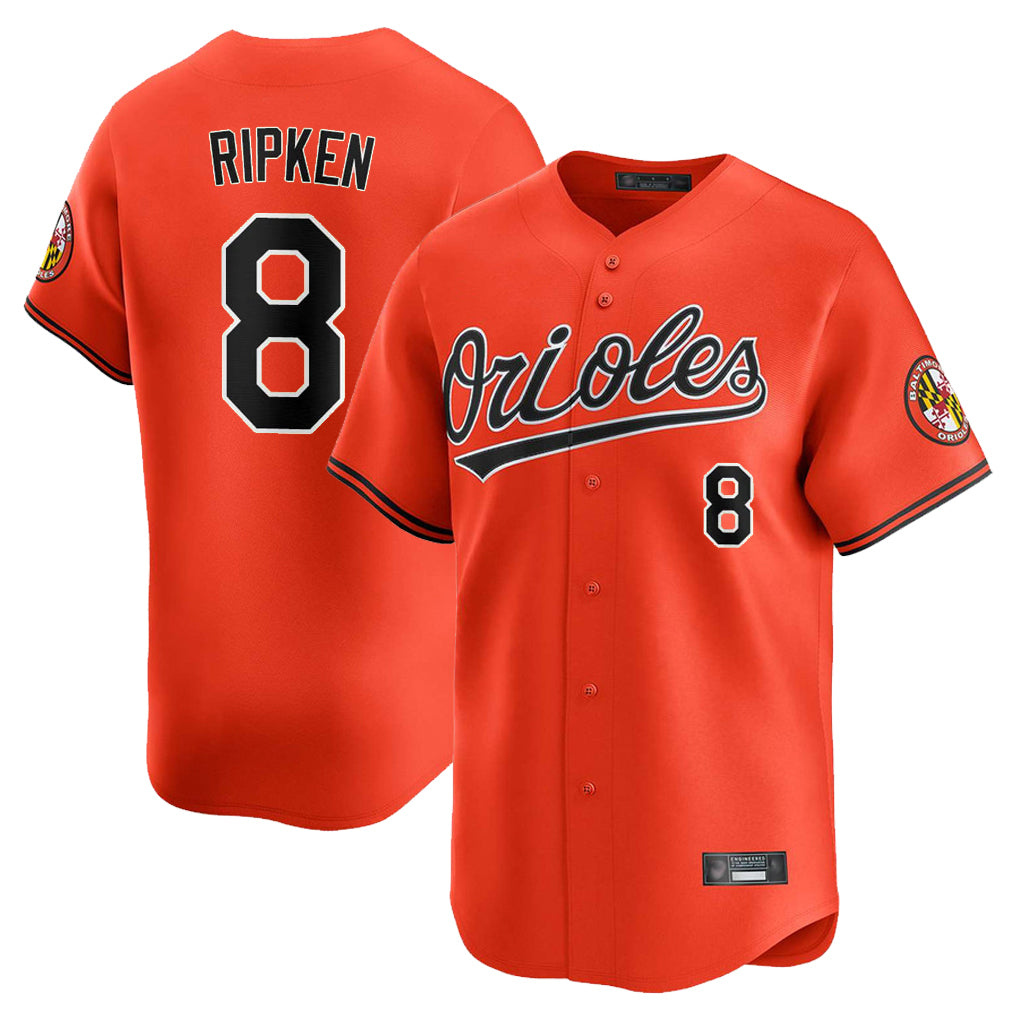 Baltimore Orioles #8 Cal Ripken Player Orange MIKSHPS Limited Home Game Stitched Jerseys