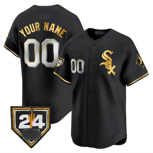 Custom Chicago White Sox 2024 Spring Training Patch Vapor Premier Limited Jersey ¨C All Stitched-Black Gold MIKSHPS