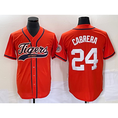 Detroit Tigers #24 Miguel Cabrera Orange MIKSHPS Cool Base Stitched Jersey