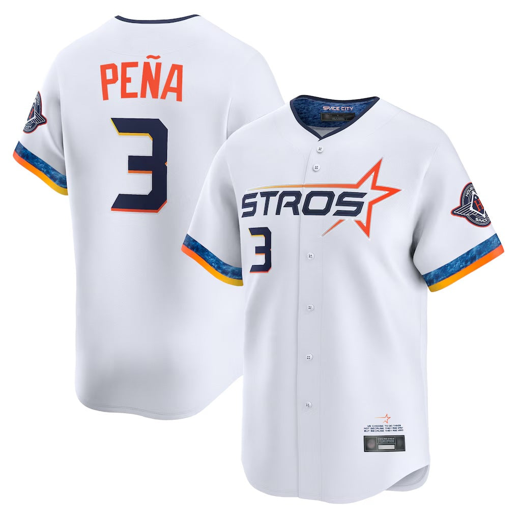 Houston Astros #3 Jeremy Pena Player White MIKSHPS City Connect Limited Home Stitched Jerseys