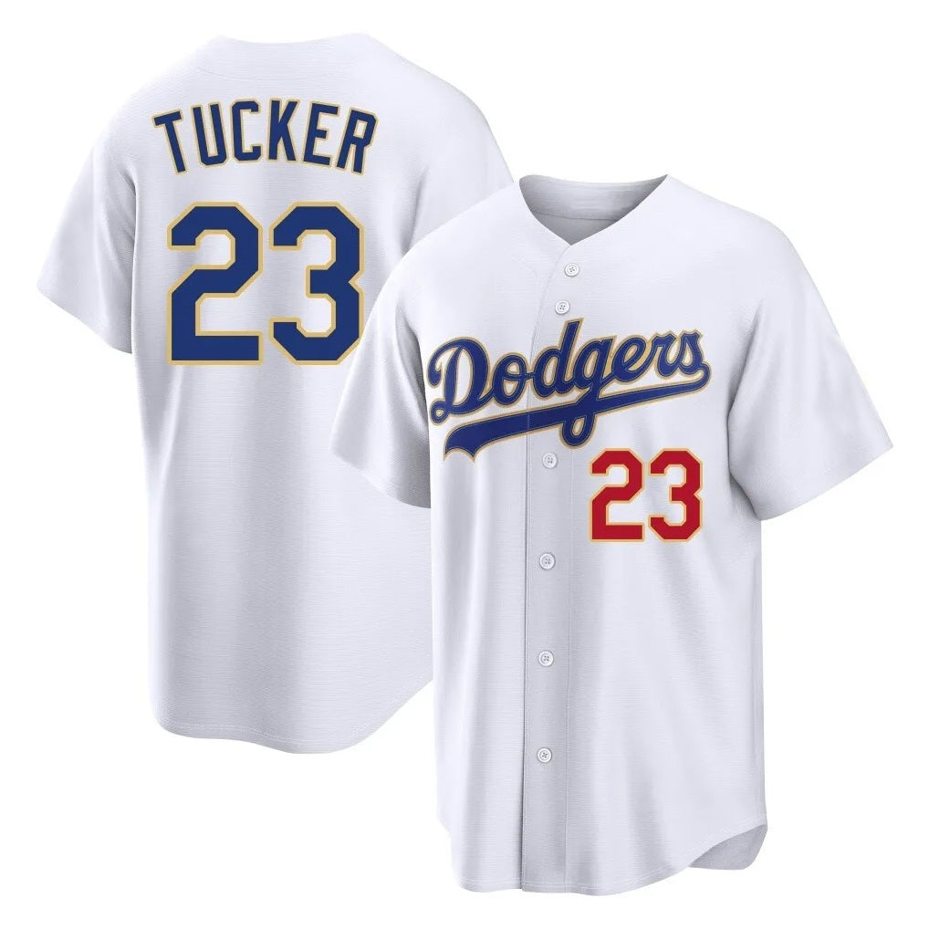 Los Angeles Dodgers #23 Kyle Tucker Player Gold White MIKSHPS 2026 Collection Stadium Limited Stitched Jerseys