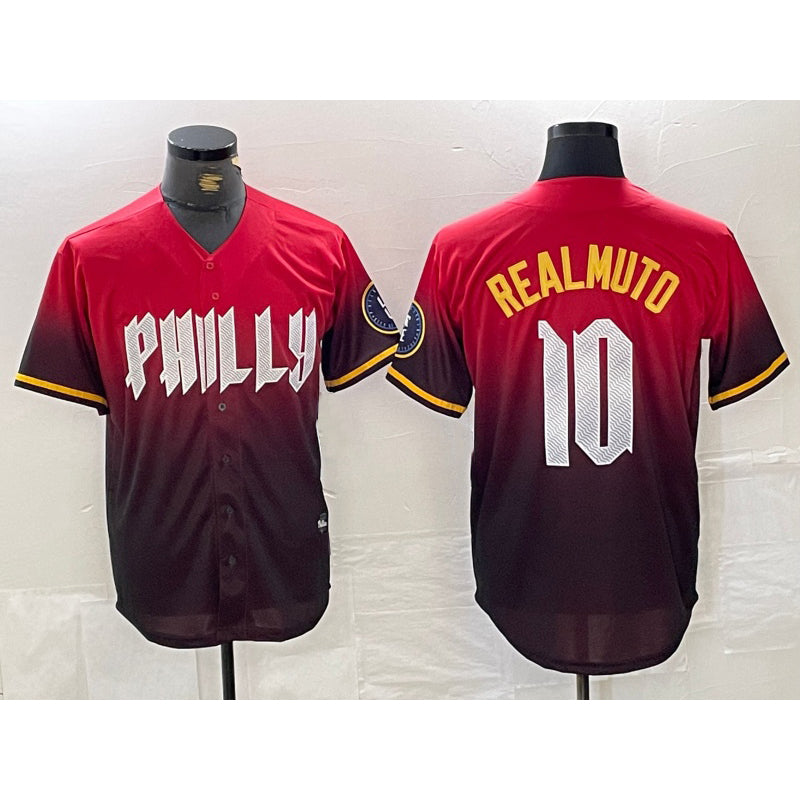 Philadelphia Phillies #10 JT Realmuto Red MIKSHPS 2024 City Cool Base Jersey