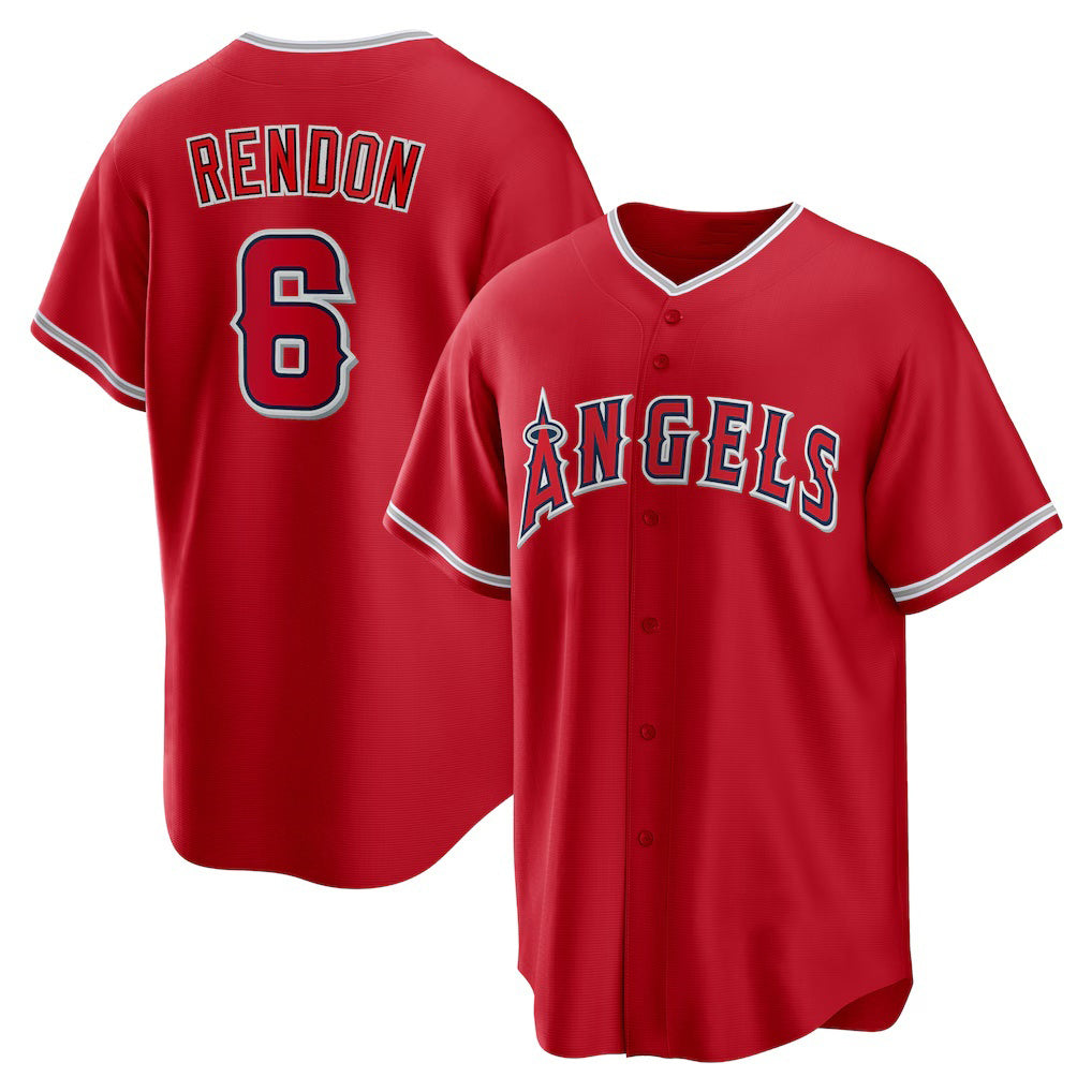 Los Angeles Angels #6 Anthony Rendon Red MIKSHPS Alternate Replica Player Name Jersey