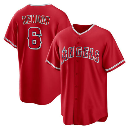 Los Angeles Angels #6 Anthony Rendon Red MIKSHPS Alternate Replica Player Name Jersey
