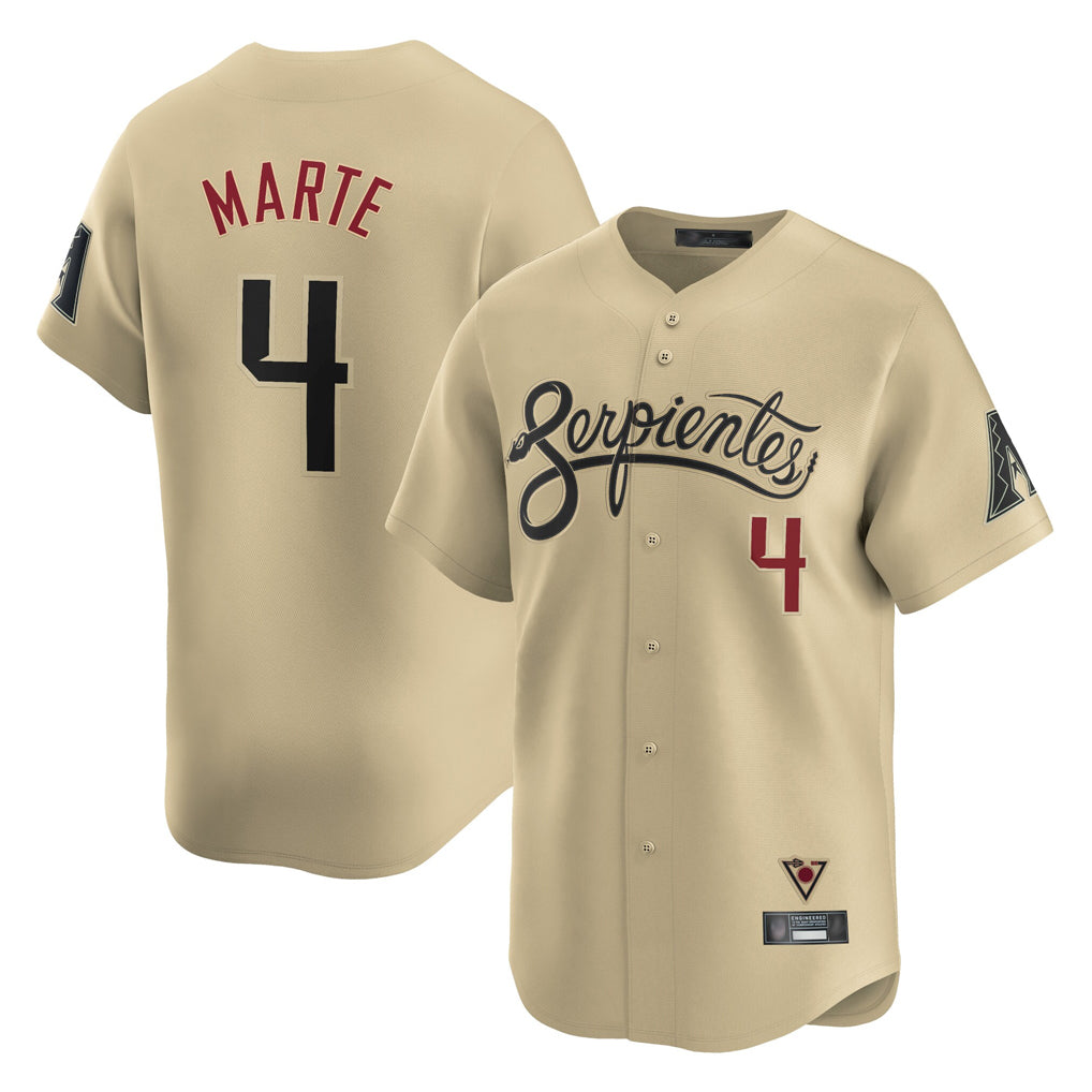 Arizona Diamondbacks #4 Ketel Marte Player Tan MIKSHPS City Connect Limited Home Game Stitched Jerseys