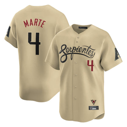 Arizona Diamondbacks #4 Ketel Marte Player Tan MIKSHPS City Connect Limited Home Game Stitched Jerseys