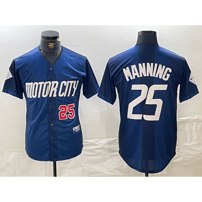 Detroit Tigers #25 Matt Manning Number 2024 Navy MIKSHPS City Connect Cool Base Limited Stitched Jersey