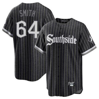 Chicago White Sox #64 Shane Smith Player Black MIKSHPS City Connect Home Game Stitched Jerseys