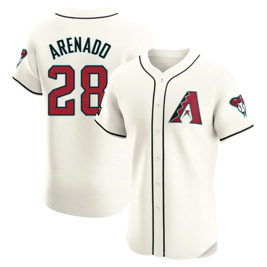 Arizona Diamondbacks #28 Nolan Arenado Player Cream MIKSHPS Limited Elite Home Game Stitched Jerseys