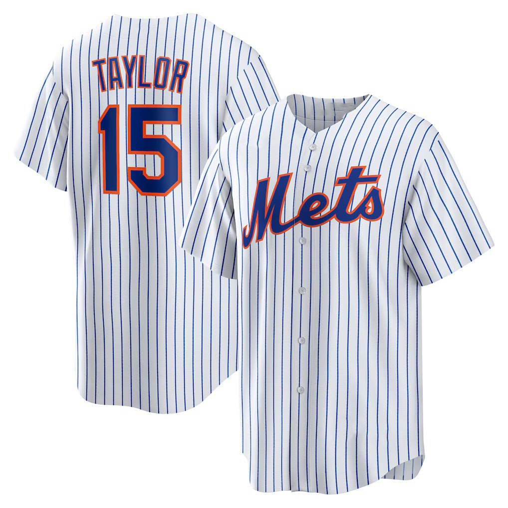 New York Mets #15 Tyrone Taylor White MIKSHPS Home Replica Jersey