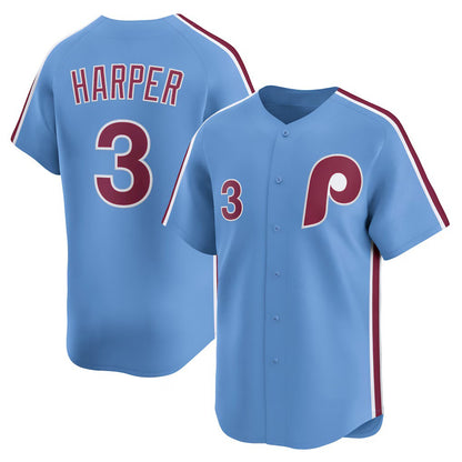 Philadelphia Phillies #3 Bryce Harper Light Blue MIKSHPS Alternate Limited Player Jersey