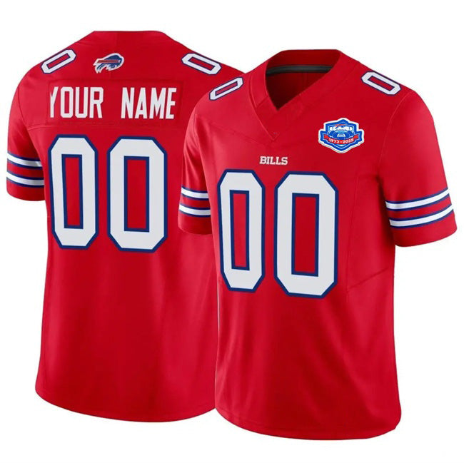 Custom B.Bills Active Player Red MIKSHPS 2025 F.U.S.E. With Farewell Patch Vapor Untouchable Limited Stitched Jersey