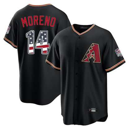 Arizona Diamondbacks #14 Gabriel Moreno Player Black MIKSHPS USA 250 Fourth of July Game Home Stitched Jerseys