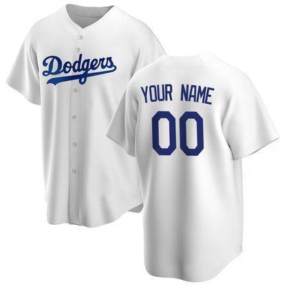 Custom Los Angeles Dodgers White MIKSHPS Home Replica Jersey