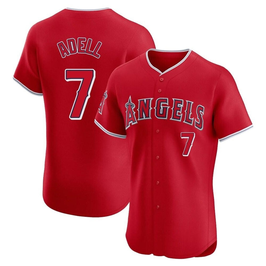 Los Angeles Angels #7 Jo Adell Player Red MIKSHPS Home Limited Elite Stitched Jerseys