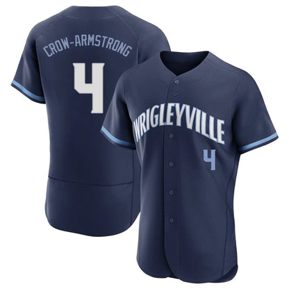 Chicago Cubs #4 Pete Crow-Armstrong Player Navy MIKSHPS City Connect Limited Elite Home Stitched Jerseys