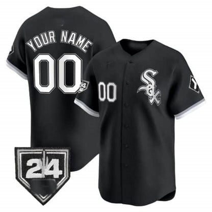 Custom Chicago White Sox 2024 Spring Training Patch Vapor Premier Limited Jersey ¨C Black MIKSHPS