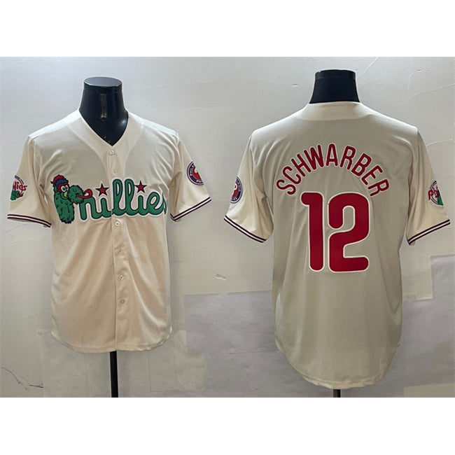 Philadelphia Phillies #12 Kyle Schwarber Cream MIKSHPS Phanatic Limited Stitched Jersey