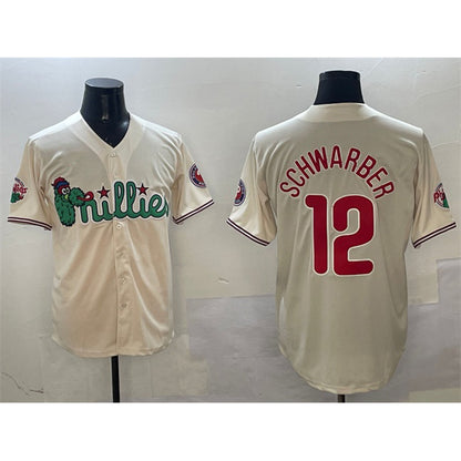 Philadelphia Phillies #12 Kyle Schwarber Cream MIKSHPS Phanatic Limited Stitched Jersey