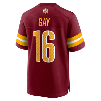 W.Commanders #16 Matt Gay Burgundy MIKSHPS Team Game Jersey