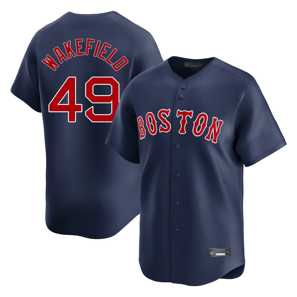 Boston Red Sox #49 Tim Wakefield Player Navy MIKSHPS Limited Home Game Stitched Jerseys1
