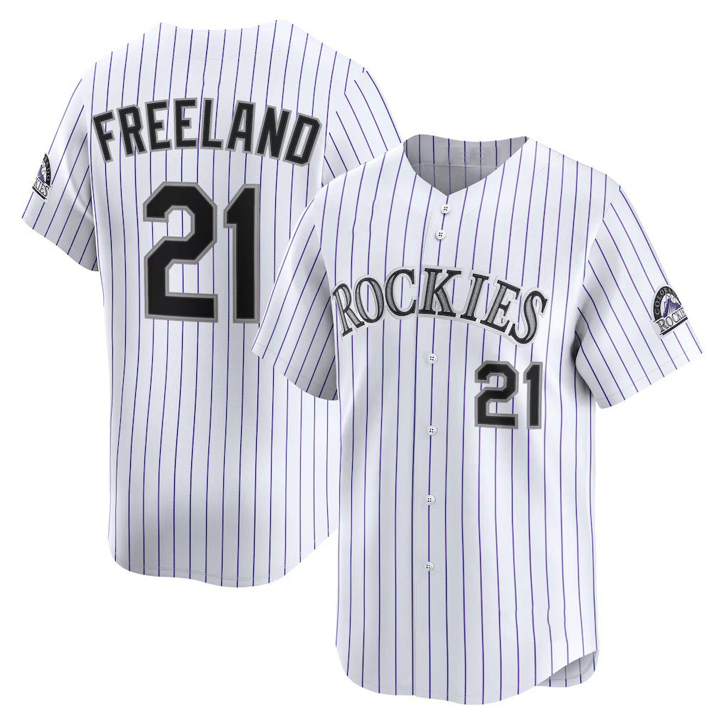 Colorado Rockies #21 Kyle Freeland White MIKSHPS Home Limited Player Jersey