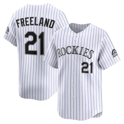 Colorado Rockies #21 Kyle Freeland White MIKSHPS Home Limited Player Jersey