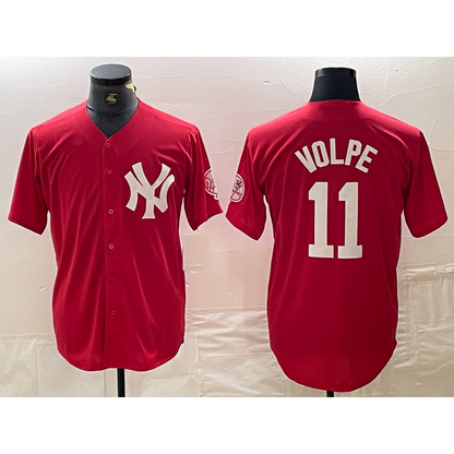 New York Yankees #11 Anthony Volpe Red MIKSHPS Fashion Cool Base Jersey