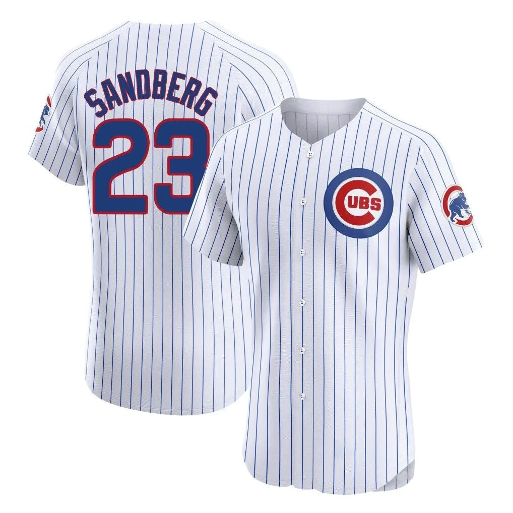 Chicago Cubs #23 Ryne Sandberg Player White MIKSHPS Limited Elite Home Game Stitched Jerseys