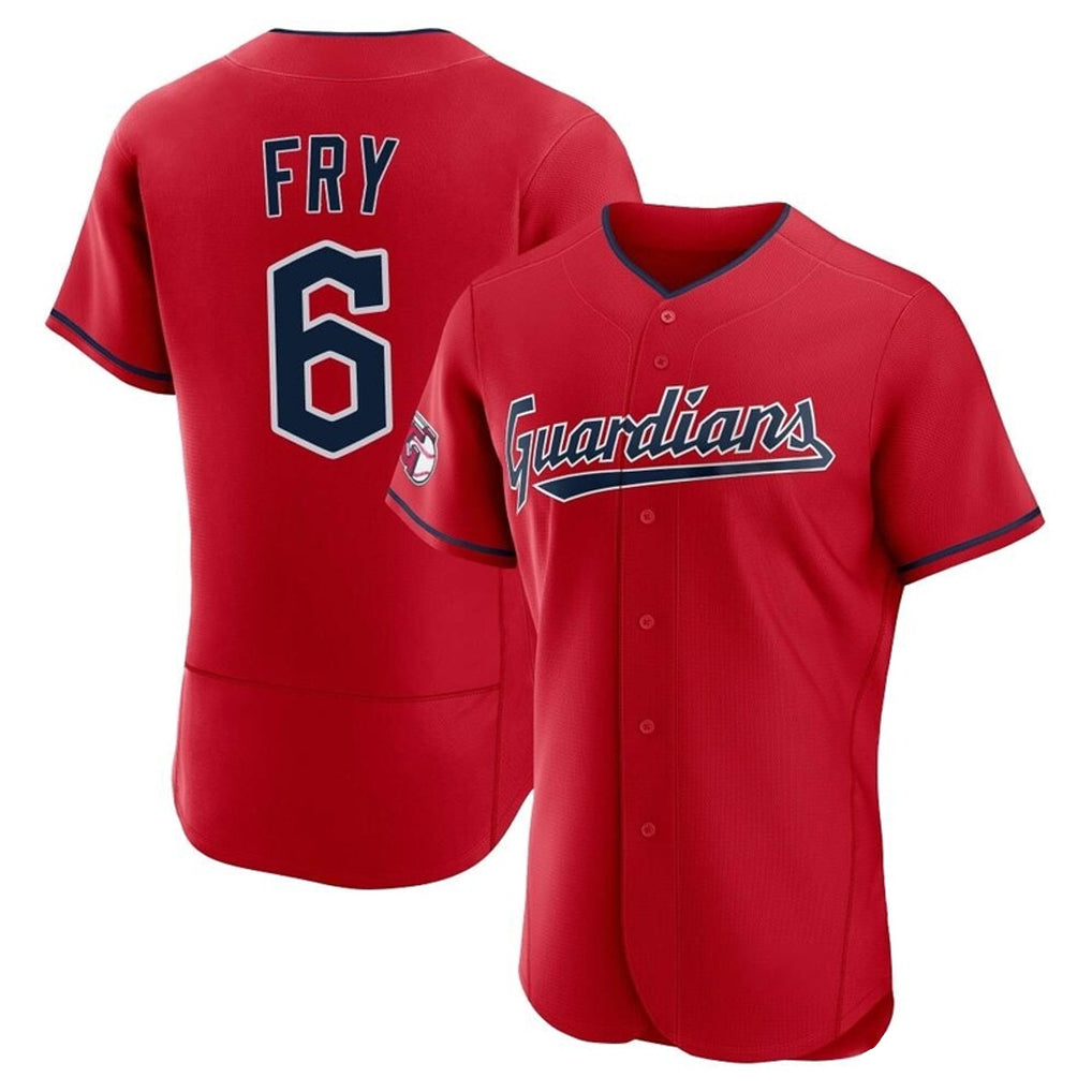 Cleveland Guardians #6 David Fry Player Red MIKSHPS Limited Elite Home Stitched Jerseys