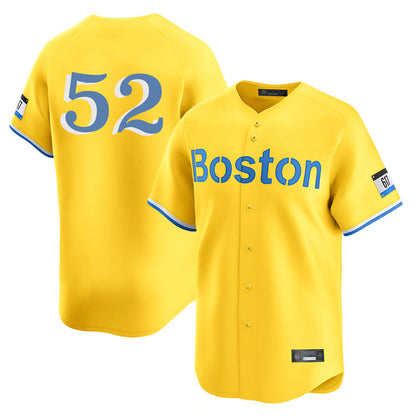 Boston Red Sox #52 Wilyer Abreu Player Yellow MIKSHPS Limited Home Game Stitched Jerseys1
