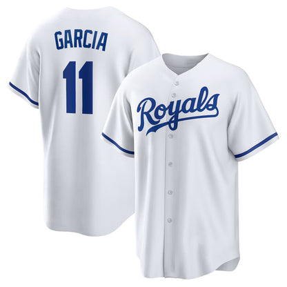 Kansas City Royals #11 Maikel Garcia White MIKSHPS Home Replica Jersey