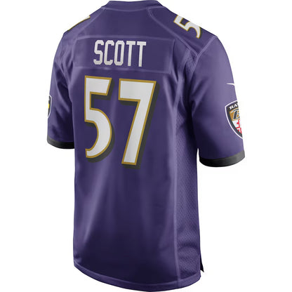B.Ravens #57 Bart Scott Purple MIKSHPS Game Retired Player Jersey