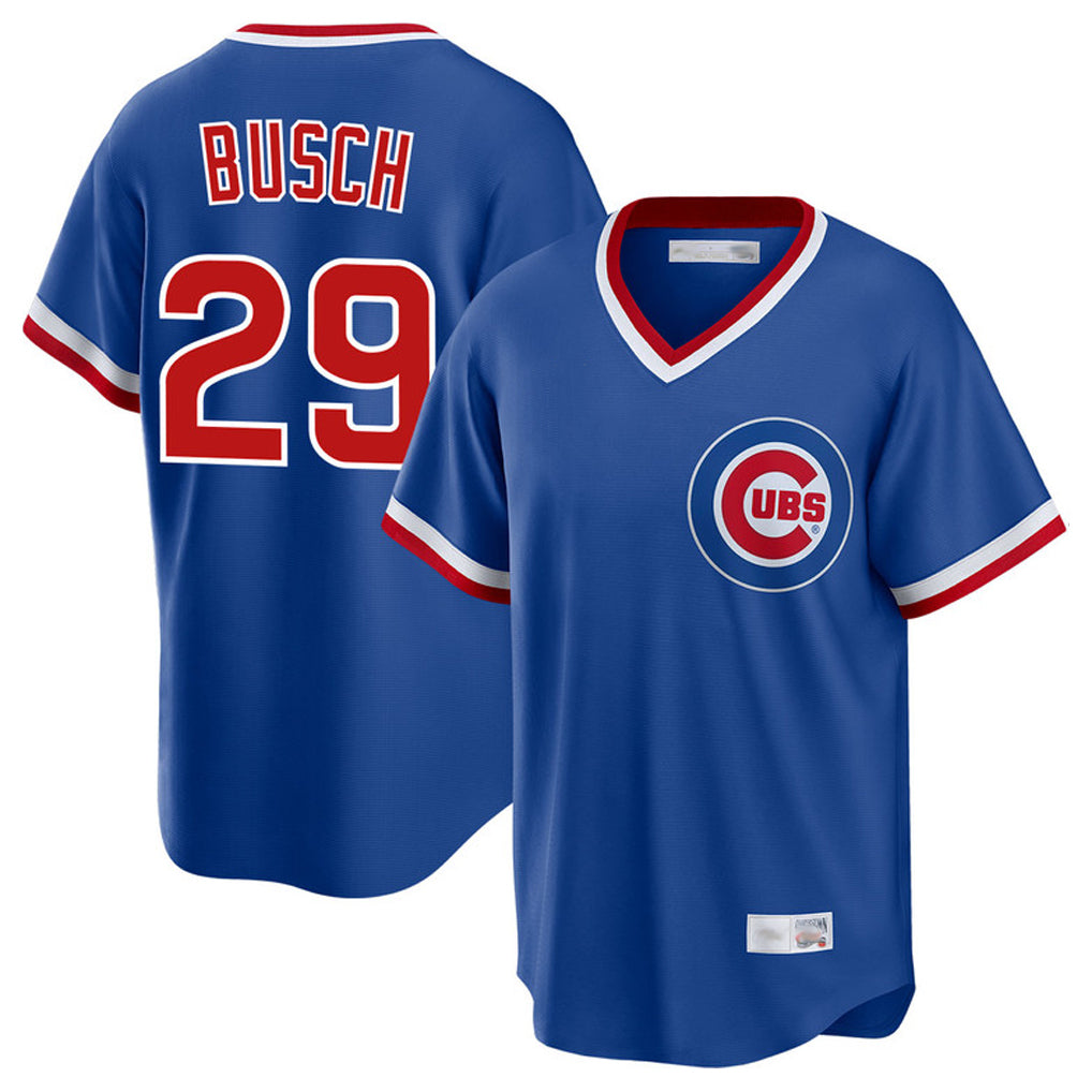 Chicago Cubs #29 Michael Busch Player Royal MIKSHPS T-shirt Cooperstown Collection Limited Stitched Jerseys