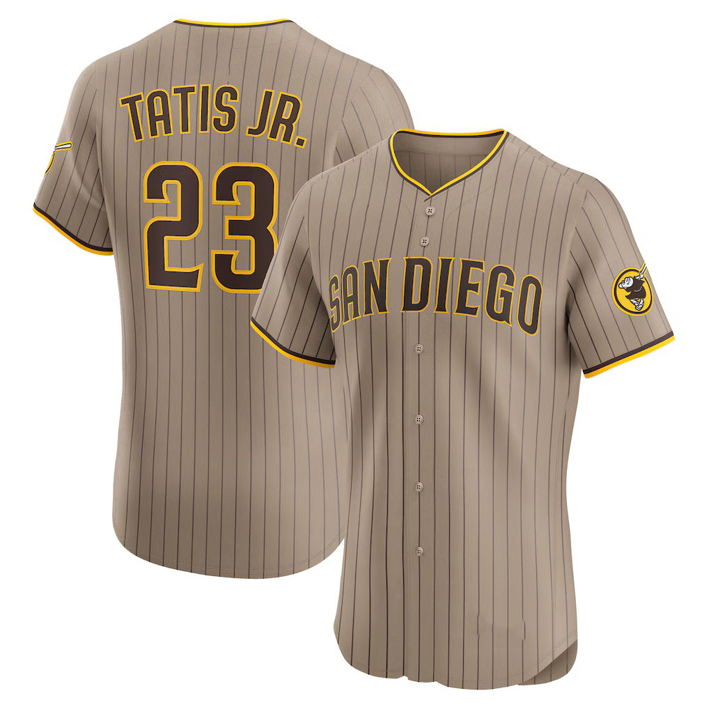 San Diego Padres #23 Fernando Tatis Jr. Khaki MIKSHPS Sand Elite Jersey