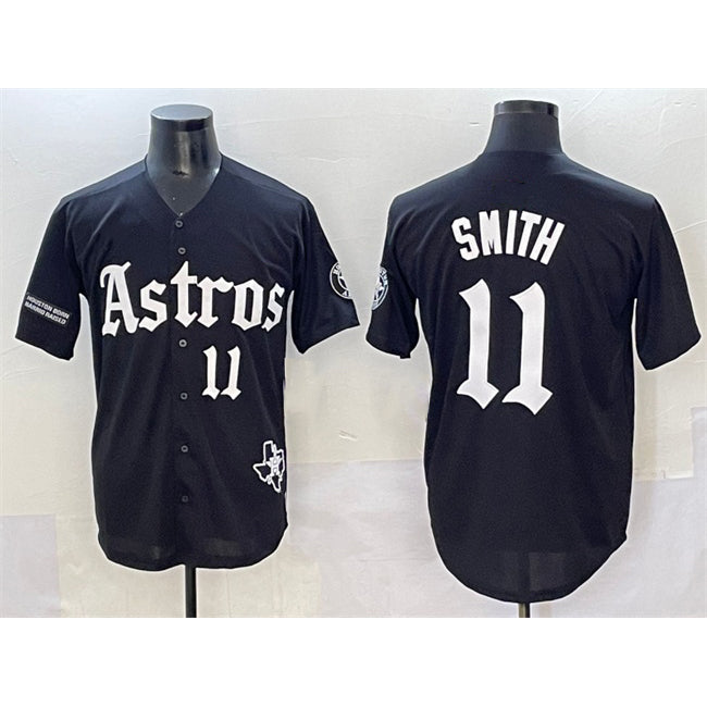 Houston Astros #11 Cam Smith Black MIKSHPS Gothic 'Houston Born Barrio Raised' Limited Stitched Jersey