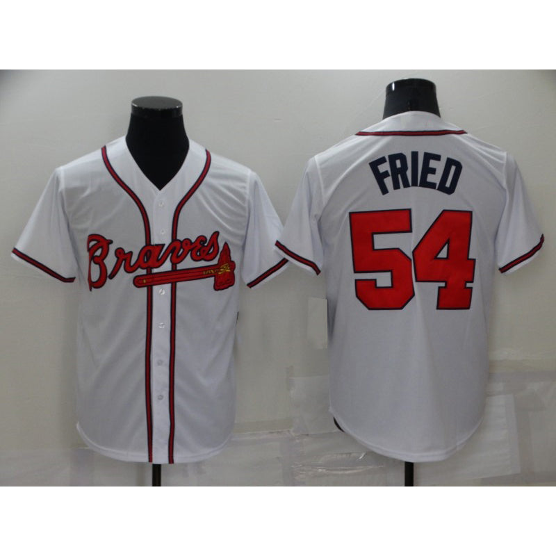 Atlanta Braves #54 Max Fried White MIKSHPS Stitched Cool Base Jersey