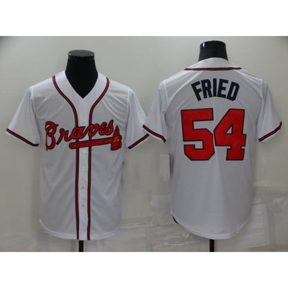 Atlanta Braves #54 Max Fried White MIKSHPS Stitched Cool Base Jersey