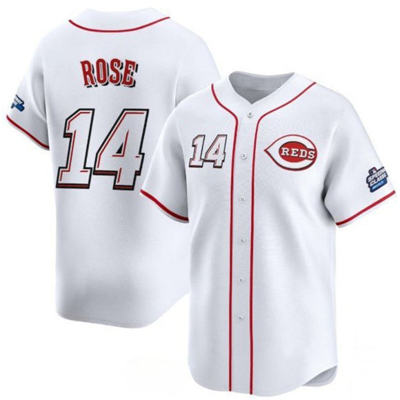 Cincinnati Reds #14 Pete Rose White MIKSHPS 2025 Speedway Classic Home Limited Stitched Jersey