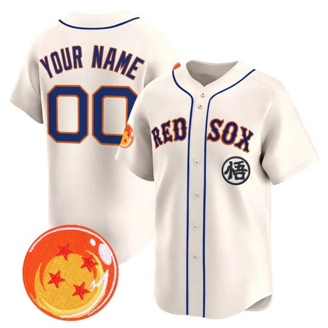 Custom Boston Red Sox x Dragon Ball Cream MIKSHPS Vapor Premier Limited Jersey - All Stitched