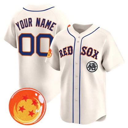 Custom Boston Red Sox x Dragon Ball Cream MIKSHPS Vapor Premier Limited Jersey - All Stitched