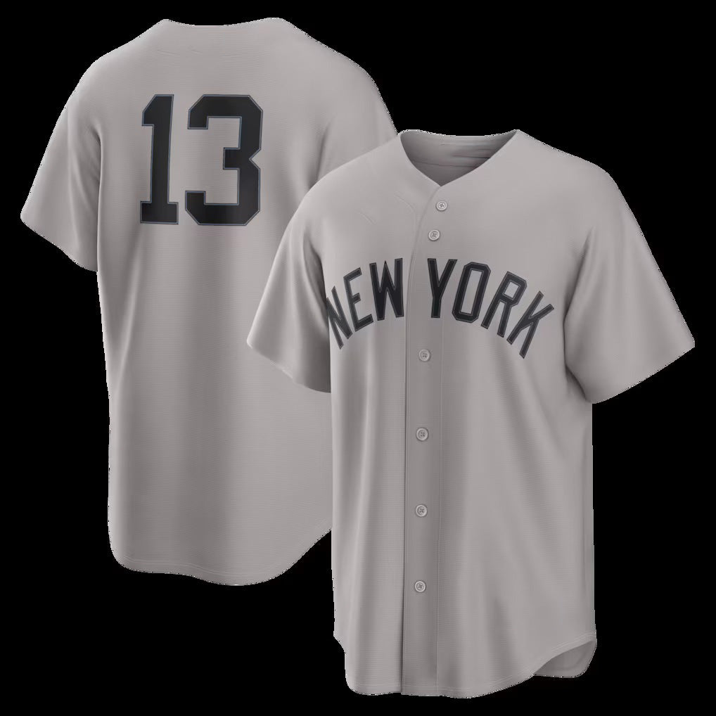 New York Yankees #13 Jazz Chisholm Jr. Gray MIKSHPS Road Replica Jersey