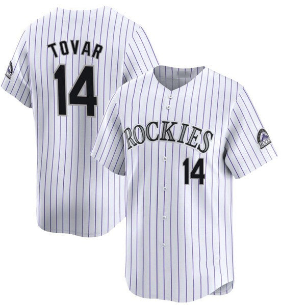 Colorado Rockies #14 Ezequiel Tovar White White MIKSHPS Home Limited Stitched Jersey