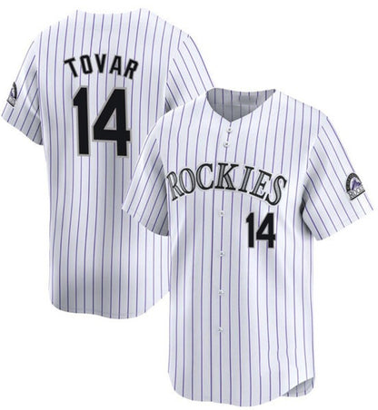 Colorado Rockies #14 Ezequiel Tovar White White MIKSHPS Home Limited Stitched Jersey