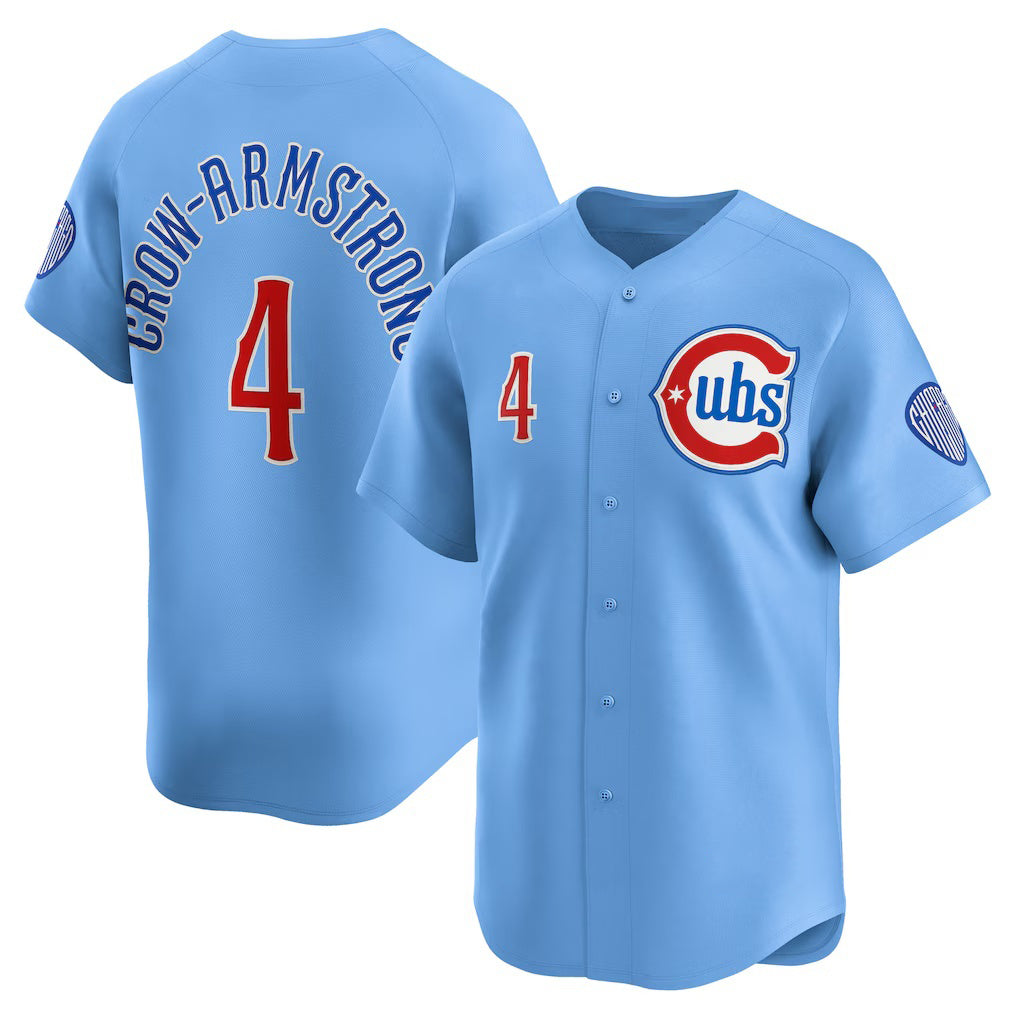 Chicago Cubs #4 Pete Crow-Armstrong Light Blue MIKSHPS Alternate Limited Player Jersey