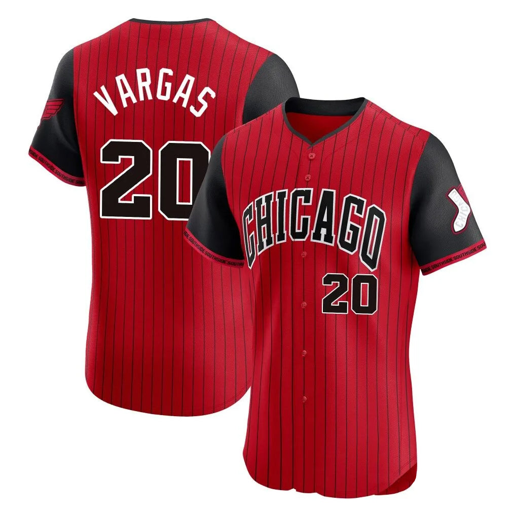 Chicago White Sox #20 Miguel Vargas Player Red MIKSHPS City Connect Limited Elite Home Stitched Jerseys