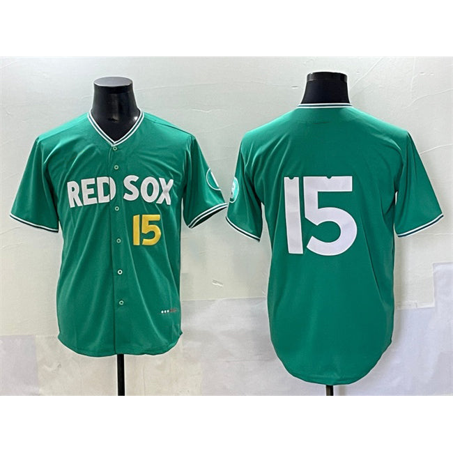 Boston Red Sox #15 Dustin Pedroia Green MIKSHPS 2025 City Connect Limited Stitched Jersey