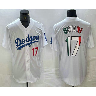 Los Angeles Dodgers #17 Shohei Ohtani Number Mexico White MIKSHPS Cool Base Stitched Jersey 2