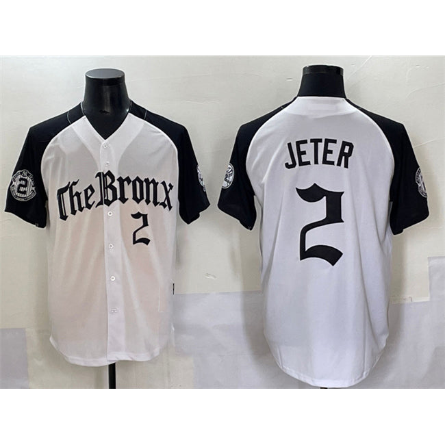 New York Yankees #2 Derek Jeter White Black MIKSHPS 'Gothic Legacy Edition' Vapor Premier Limited Stitched Jersey