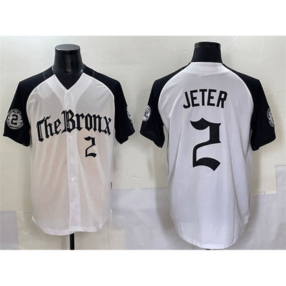 New York Yankees #2 Derek Jeter White Black MIKSHPS 'Gothic Legacy Edition' Vapor Premier Limited Stitched Jersey